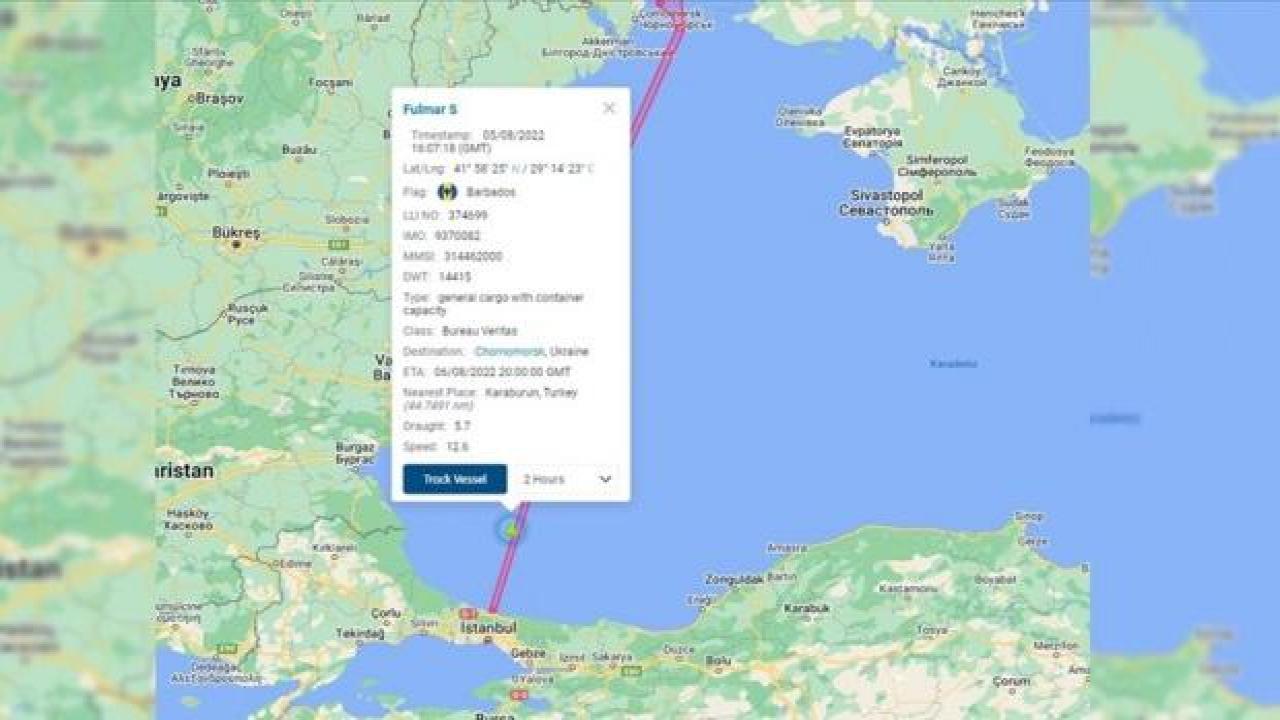Türk sahipli FULMAR S gemisinin, Ukrayna'ya doğru seyri başladı